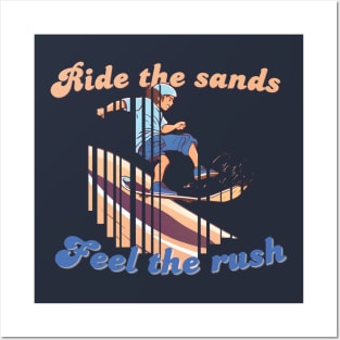 Sandboarding Adventure - Feel the Rush Illustration Posters and Art